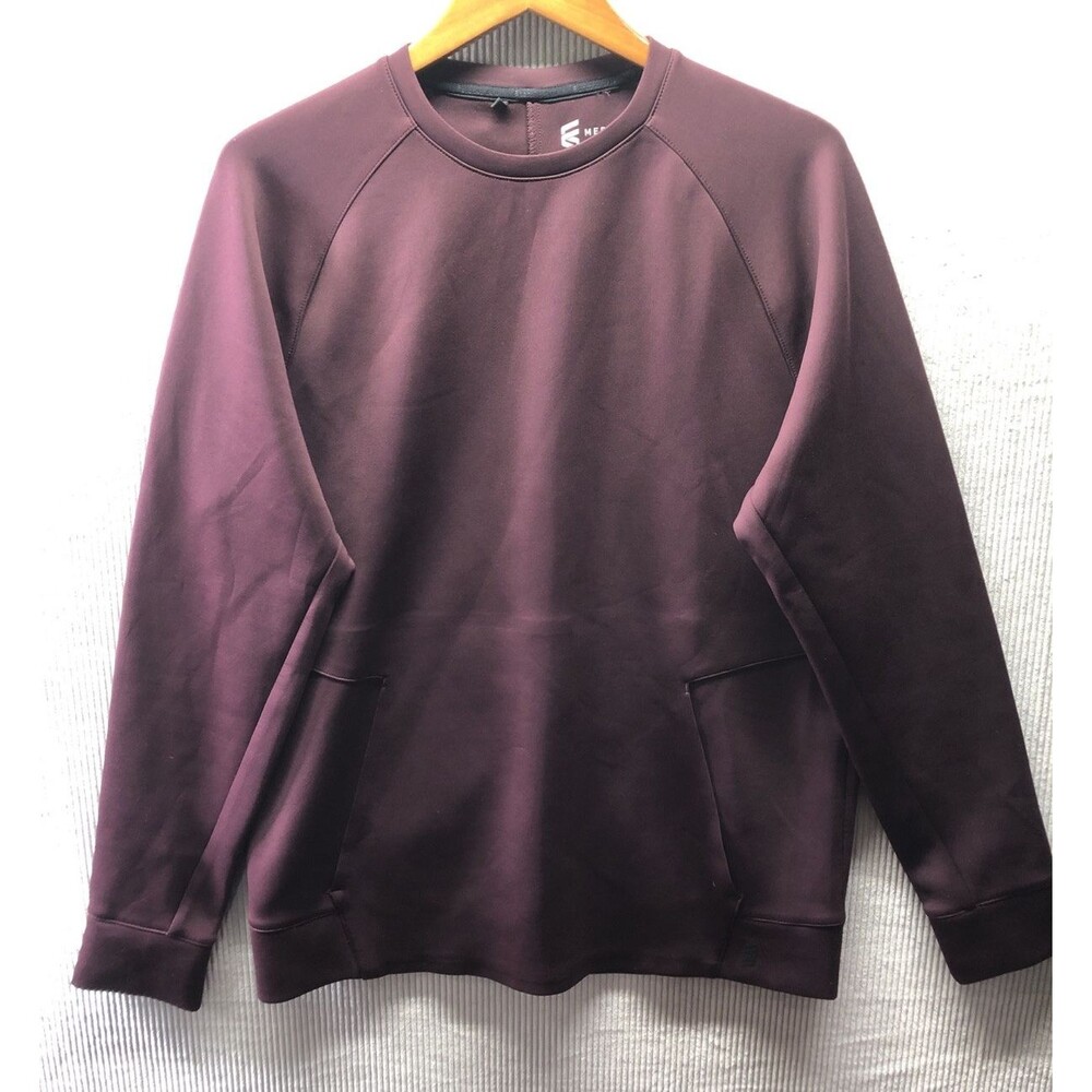 Second Skin Athletic Top Womens M Burgundy Pocket Activewear Workout Athleisure